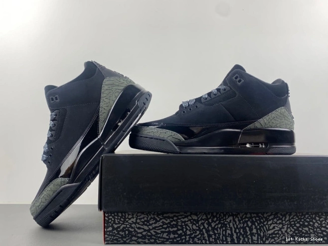 1st Kicks Shoes CK9246-168 Black Air 3 Jordan Retro Cat 0823